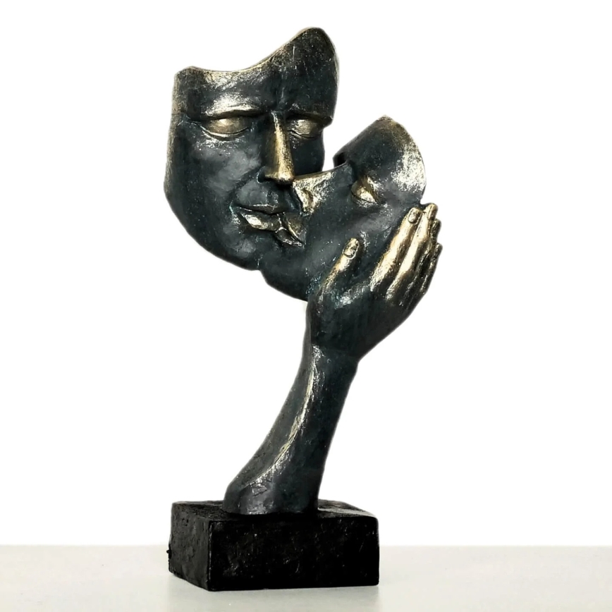 Stijlvolle tafeldecoratie 35x22x13 cm in hars met patina
