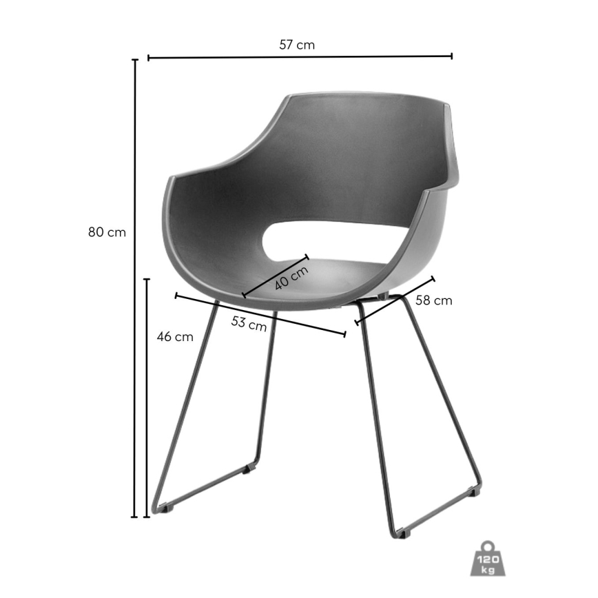 Stoel ROCKY, 1 stuk, zwart