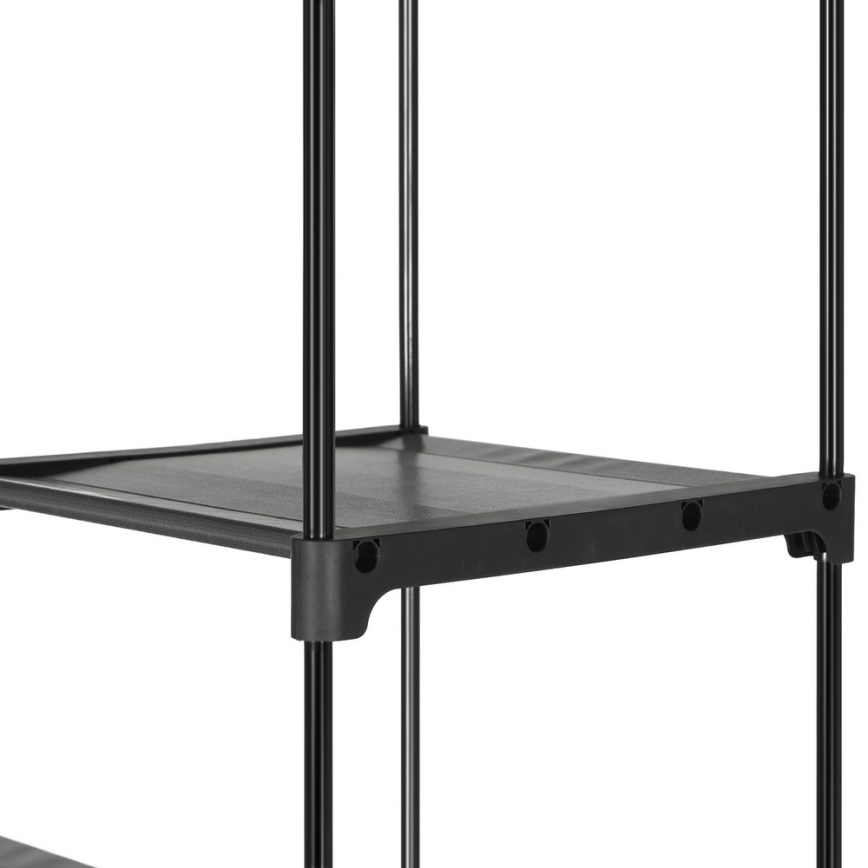 Stoffen kledingkast MATIS 140 x 174 cm, grijs, met planken en kledingstang