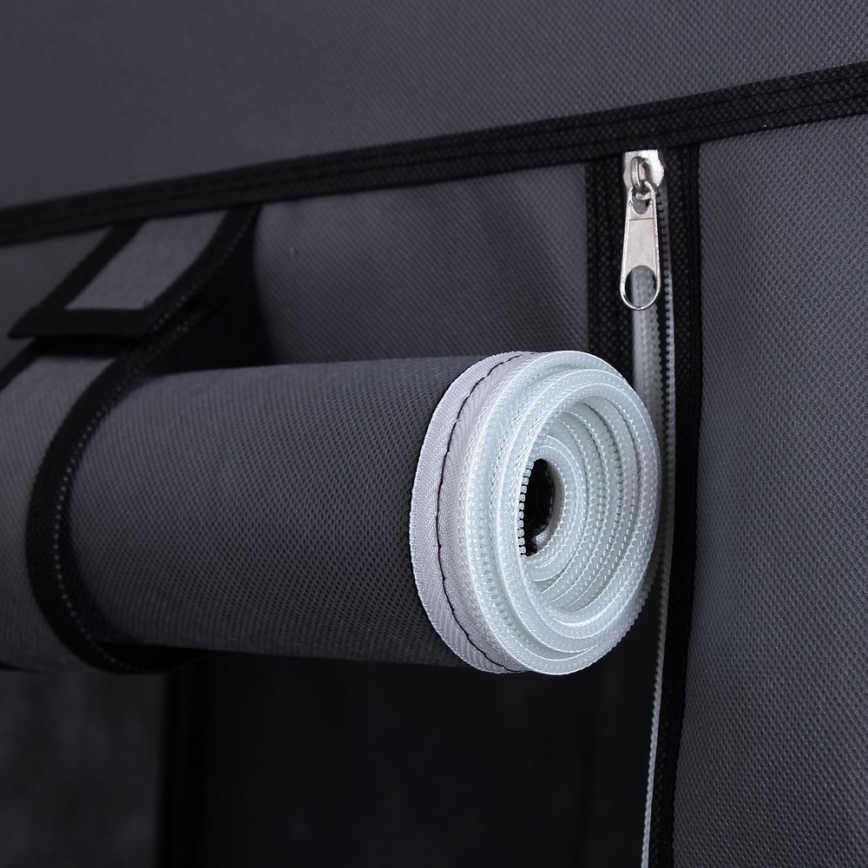 Stoffen kledingkast met planken en kledingstang MATIS 110x175 cm grijs