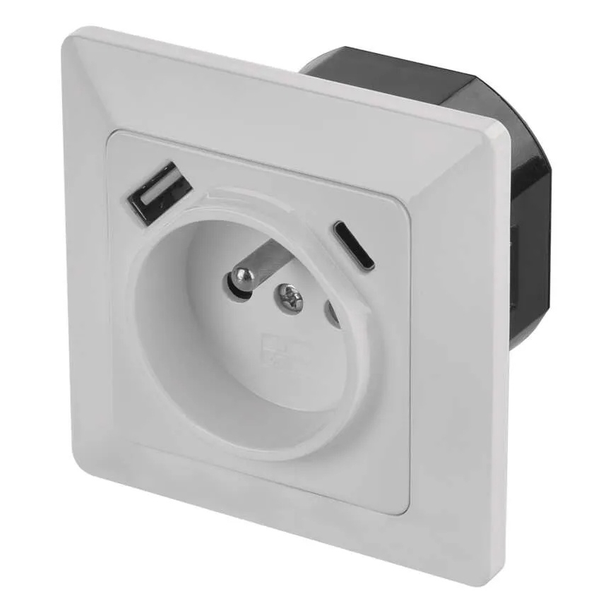 Stopcontact met USB-A en USB-C