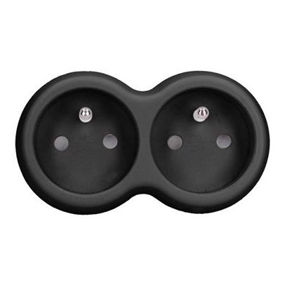 Stopcontactsplitter 2x 10A, zwart