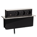 Stopcontactzuil voor tafelblad 3x230V + USB-A + USB-C