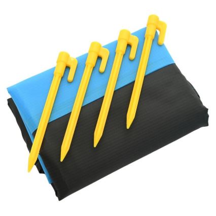 Strandmat 200x200 cm blauw/grijs