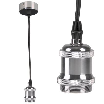 Stroomkabel 1xE27/20W/230V glanzend chroom