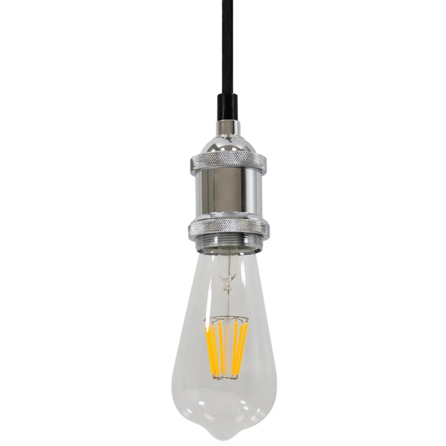 Stroomkabel 1xE27/20W/230V glanzend chroom