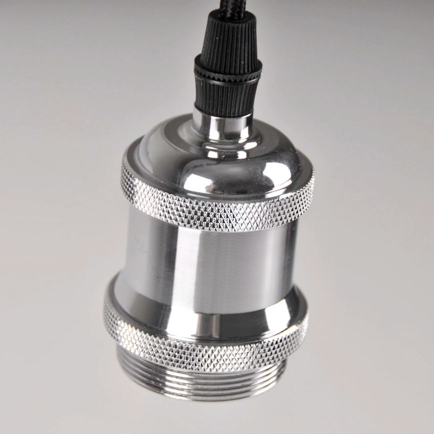 Stroomkabel 1xE27/20W/230V glanzend chroom