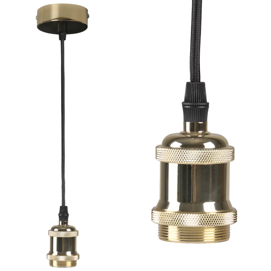 Stroomkabel 1xE27/20W/230V gouden
