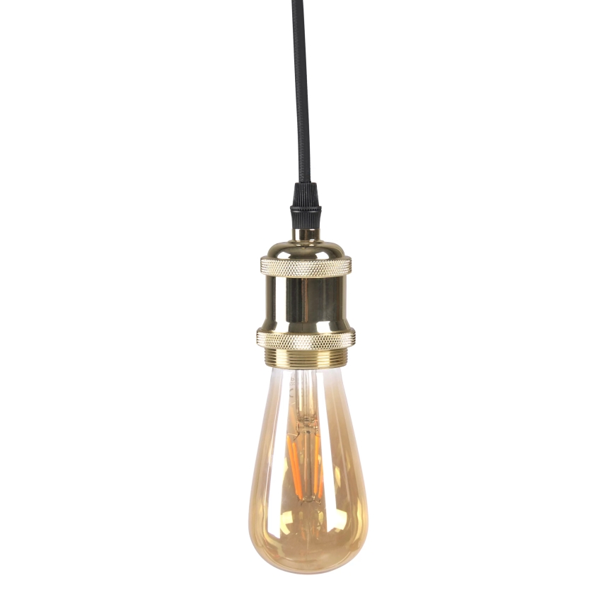 Stroomkabel 1xE27/20W/230V gouden