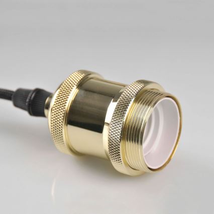 Stroomkabel 1xE27/20W/230V gouden