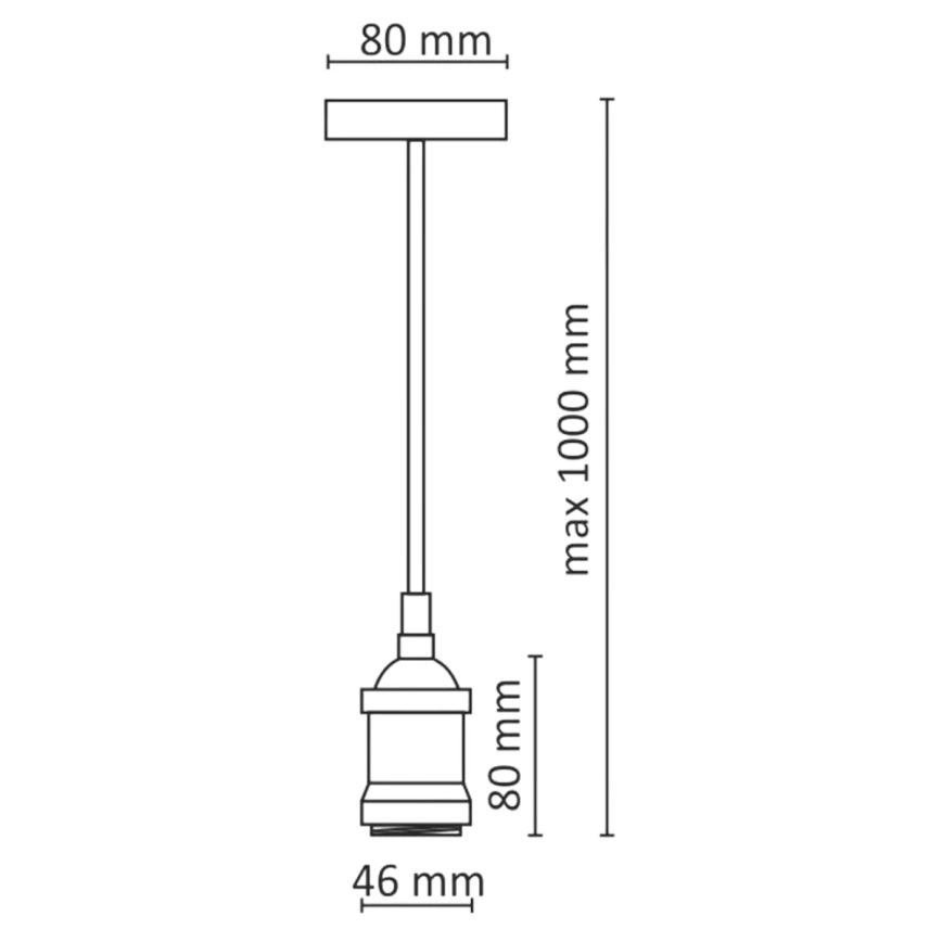 Stroomkabel 1xE27/20W/230V koper