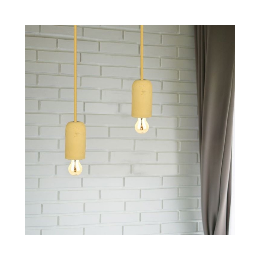 Stroomkabel 1xE27/60W/230V beton/beige