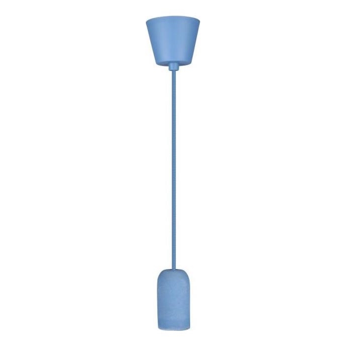 Stroomkabel 1xE27/60W/230V beton/blauw