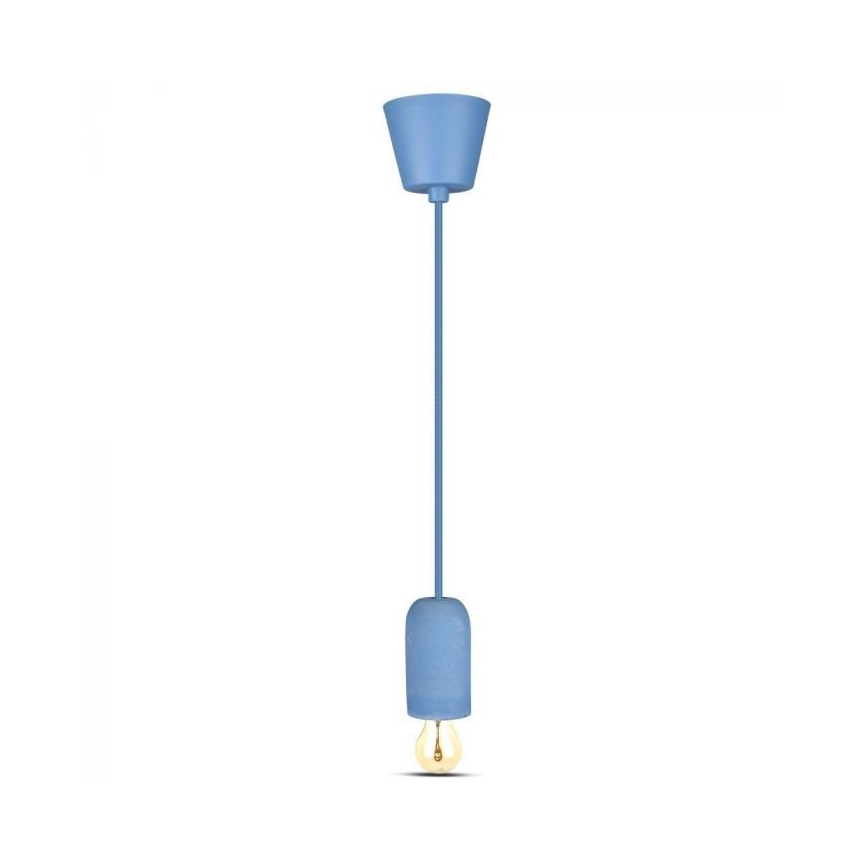 Stroomkabel 1xE27/60W/230V beton/blauw