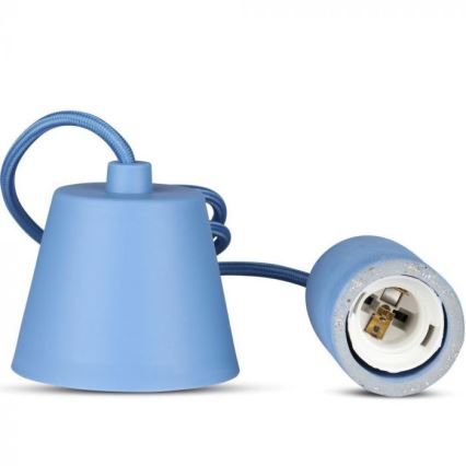 Stroomkabel 1xE27/60W/230V beton/blauw