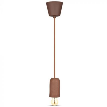 Stroomkabel 1xE27/60W/230V beton/bruin