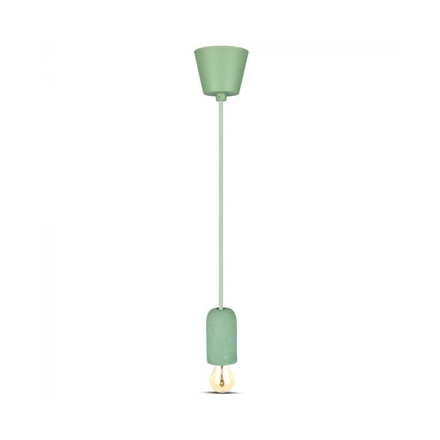 Stroomkabel 1xE27/60W/230V beton/groen