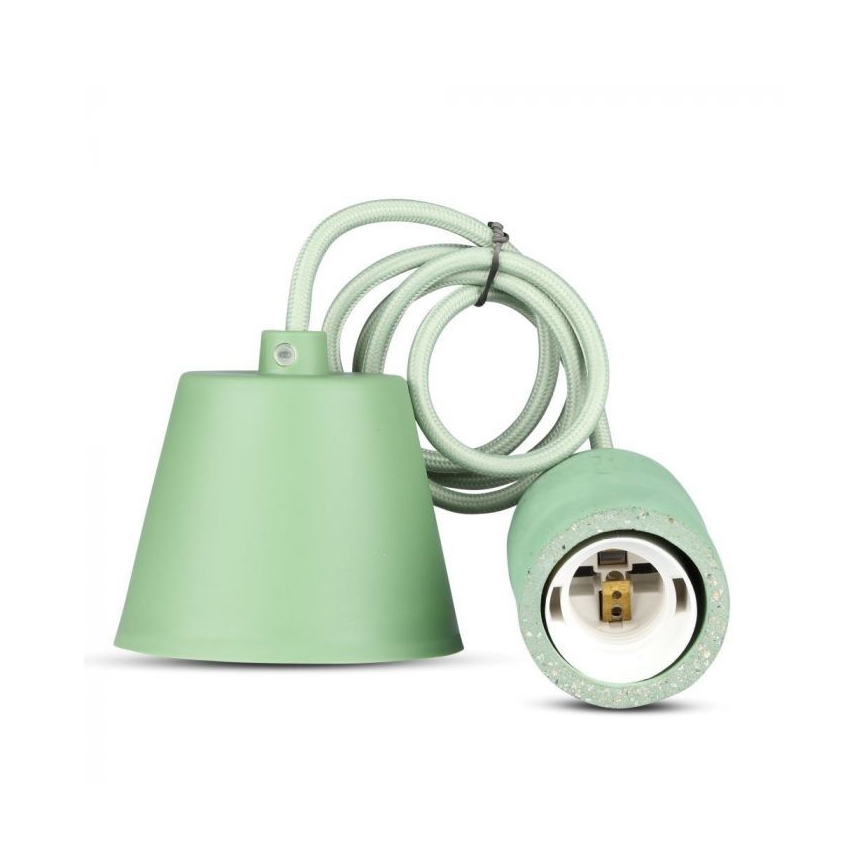 Stroomkabel 1xE27/60W/230V beton/groen