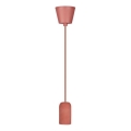 Stroomkabel 1xE27/60W/230V beton/rood
