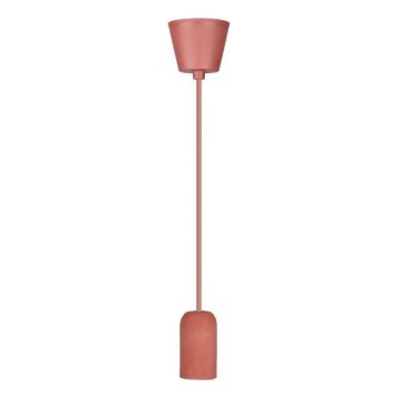 Stroomkabel 1xE27/60W/230V beton/rood