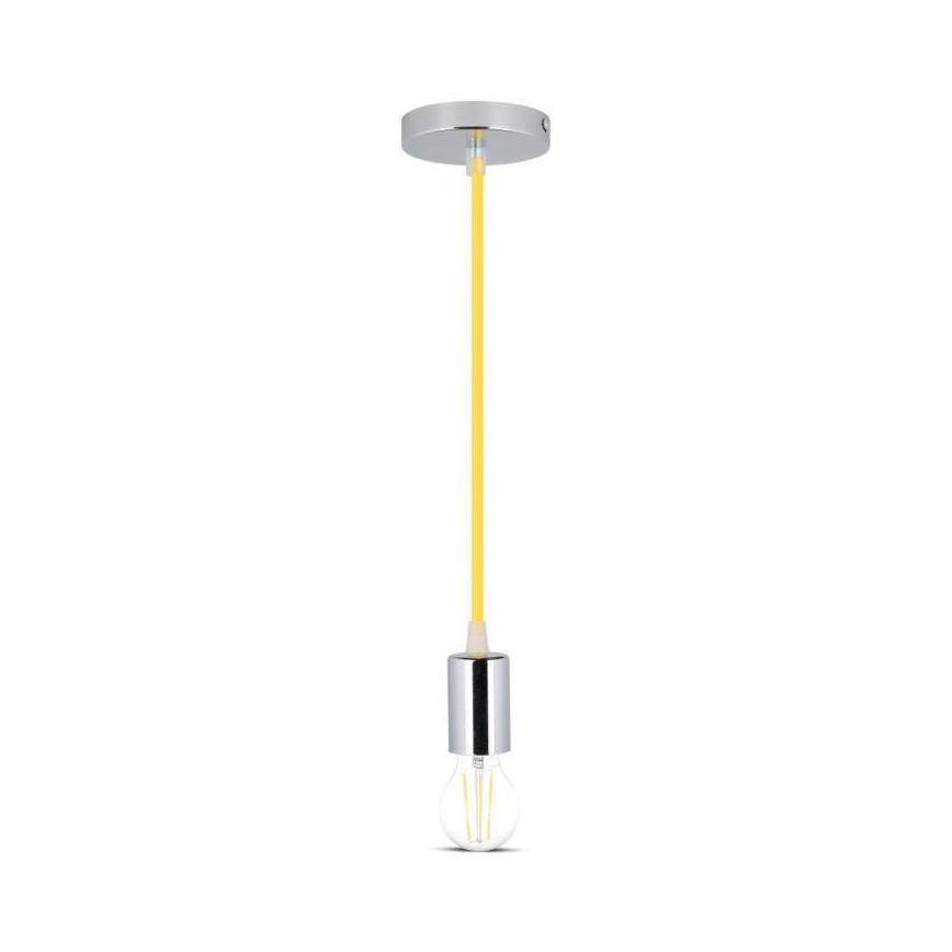 Stroomkabel 1xE27/60W/230V geel/glanzend chroom
