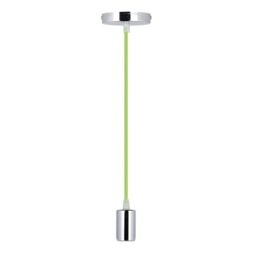 Stroomkabel 1xE27/60W/230V groen/glanzend chroom