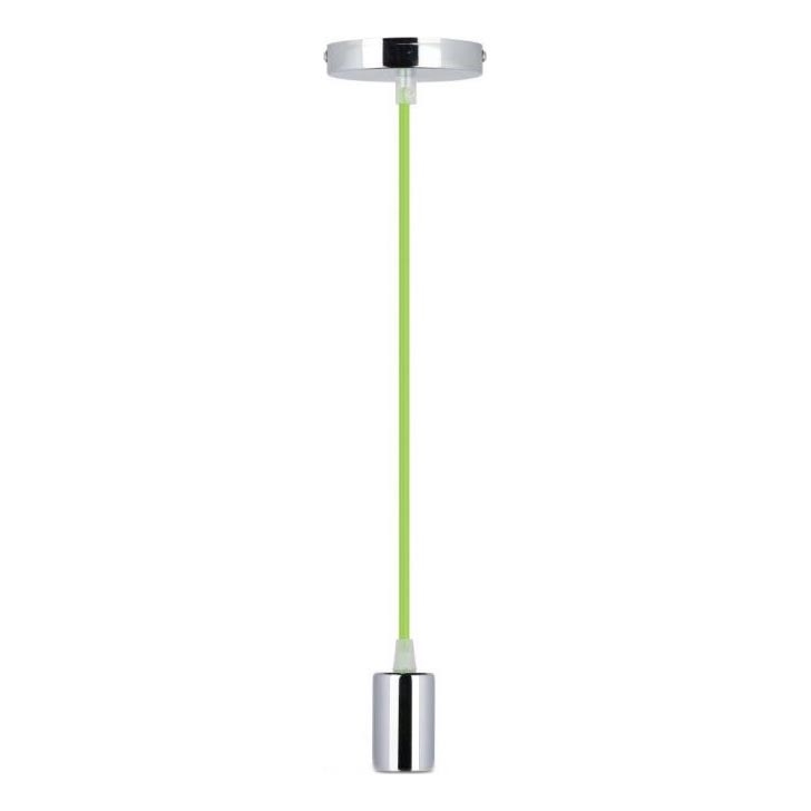 Stroomkabel 1xE27/60W/230V groen/glanzend chroom