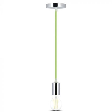 Stroomkabel 1xE27/60W/230V groen/glanzend chroom