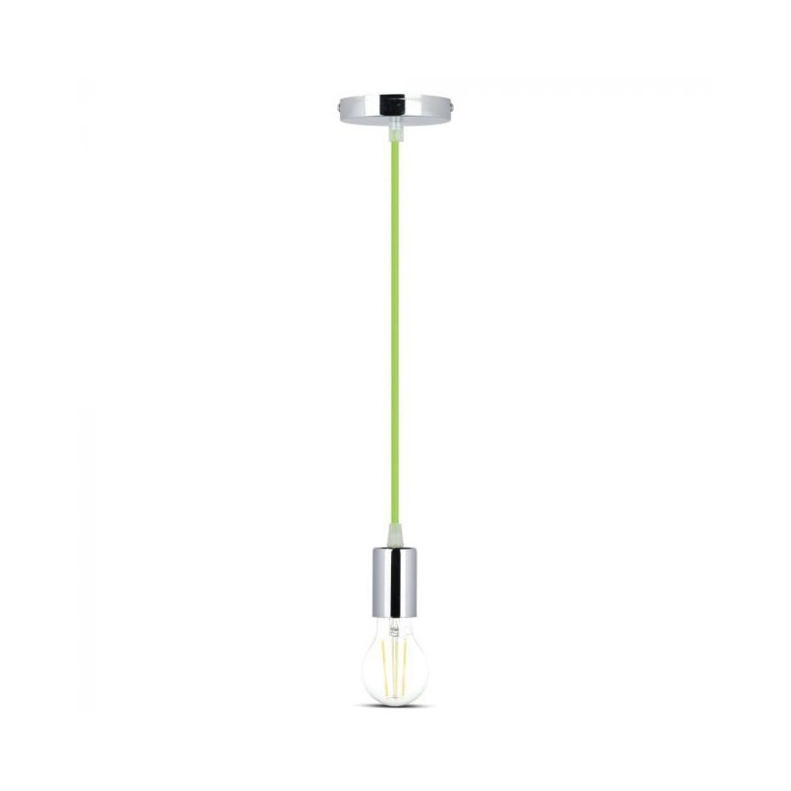 Stroomkabel 1xE27/60W/230V groen/glanzend chroom