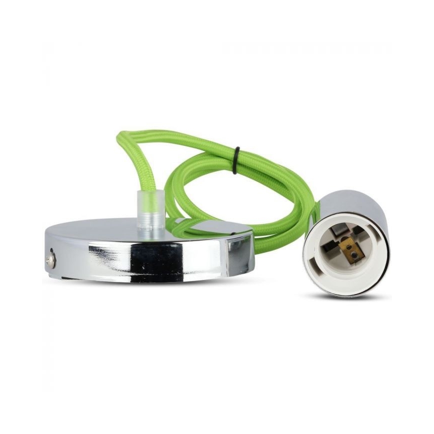 Stroomkabel 1xE27/60W/230V groen/glanzend chroom