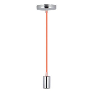 Stroomkabel 1xE27/60W/230V oranje/glanzend chroom