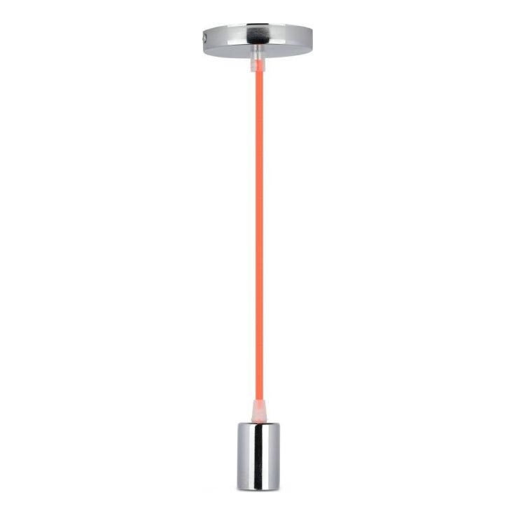 Stroomkabel 1xE27/60W/230V oranje/glanzend chroom