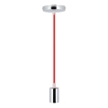Stroomkabel 1xE27/60W/230V rood/glanzend chroom