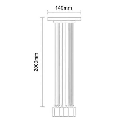 Stroomkabel 8xE27/60W/230V spin zwart