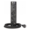 Stroomzuil voor tafelblad 3x230V + USB-A + USB-C zwart