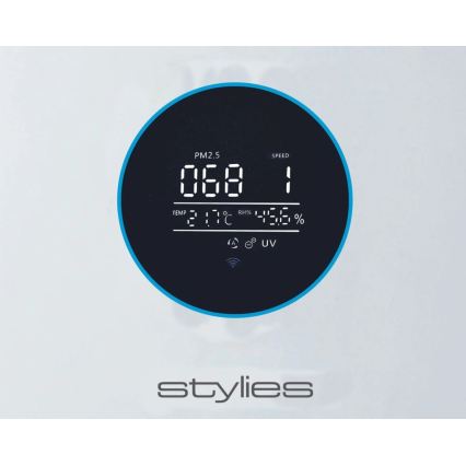 Stylies - Luchtreiniger met luchtbevochtiger en UV-C-lamp ALPHA 68W/230V Wi-Fi wit