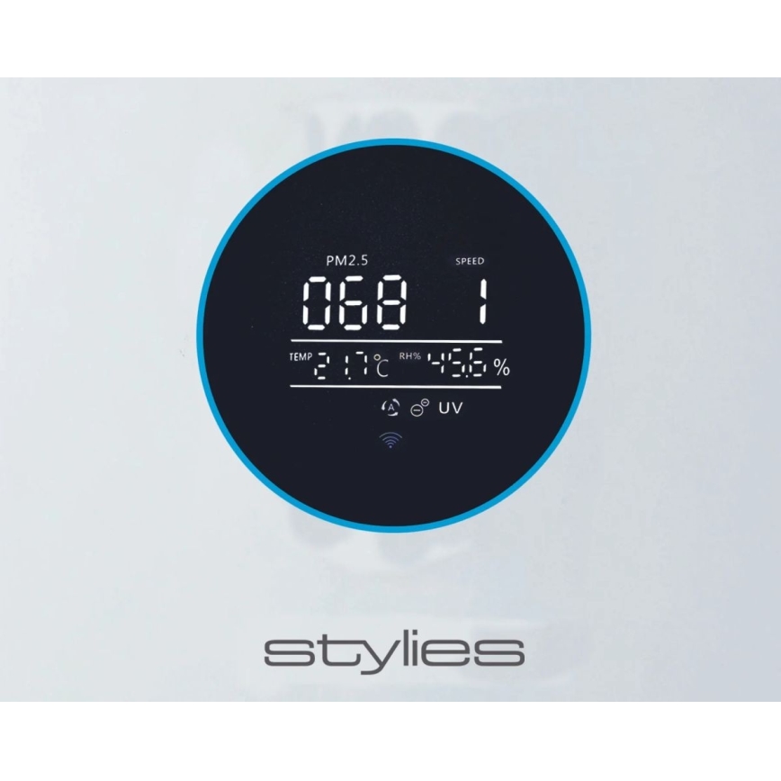 Stylies - Luchtreiniger met luchtbevochtiger en UV-C-lamp ALPHA 68W/230V Wi-Fi wit