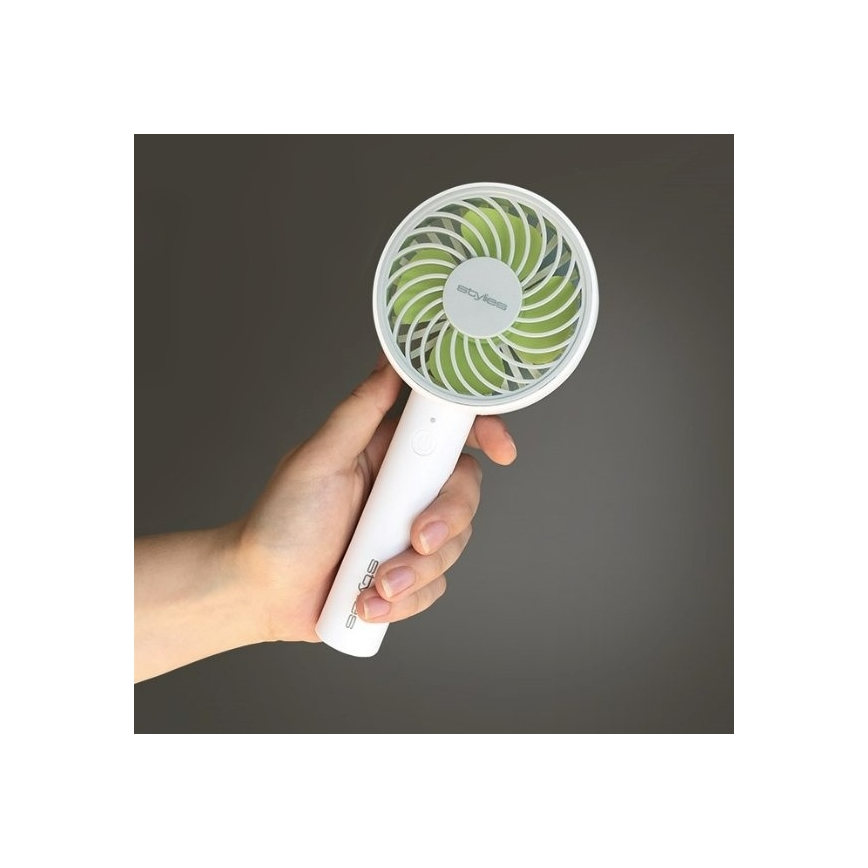 Stylies - Oplaadbare handventilator LACERTA 4W/5V 2500 mAh wit