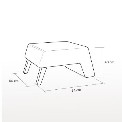 Taboret KATE 40x84 cm rood
