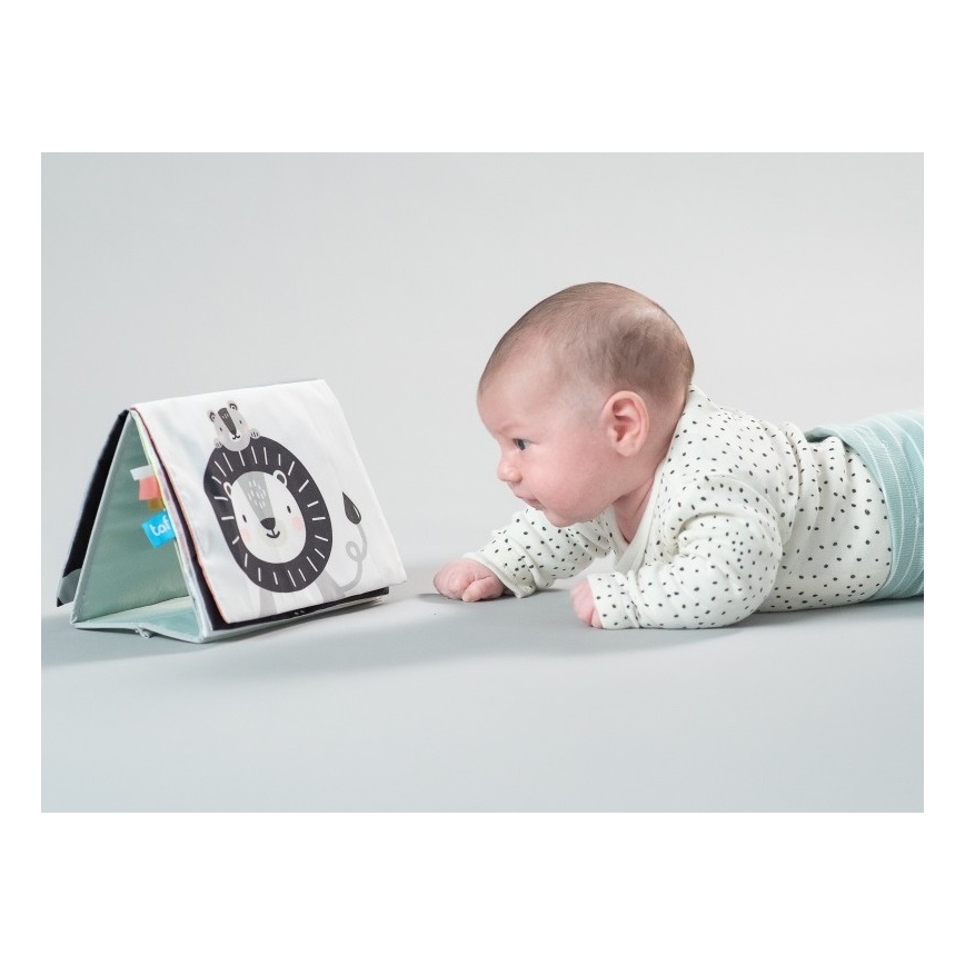 Taf Toys - Kinder textielboek met een spiegel savanne