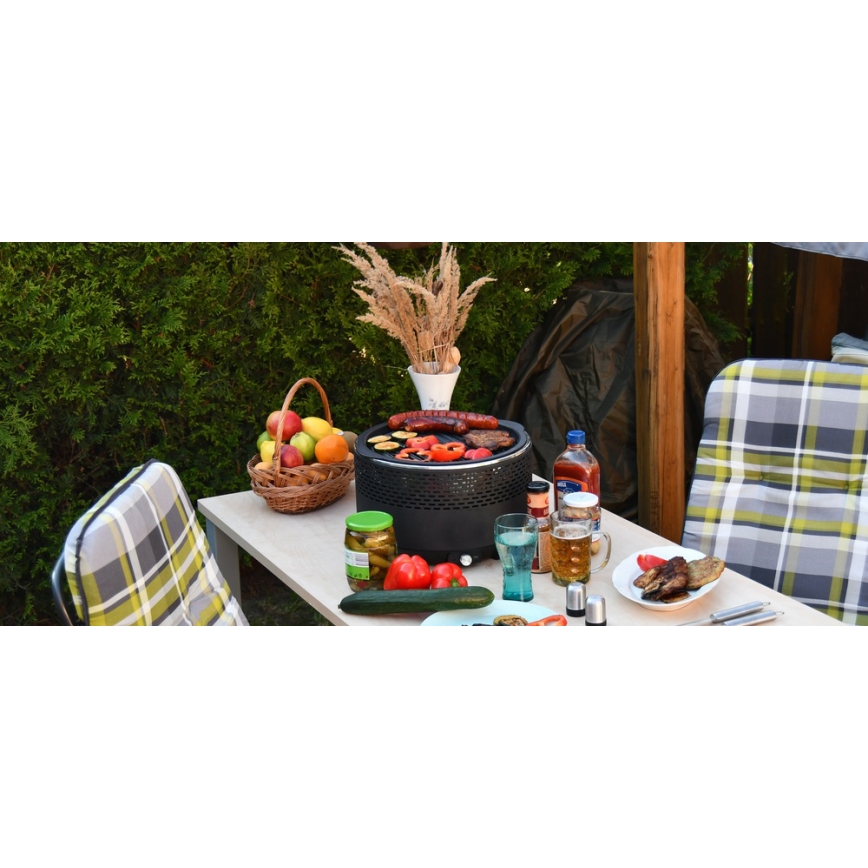 Tafel houtskoolgrill 4xAA/USB zwart