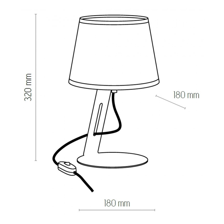 Tafel Lamp GRACIA 1xE27/60W/230V wit