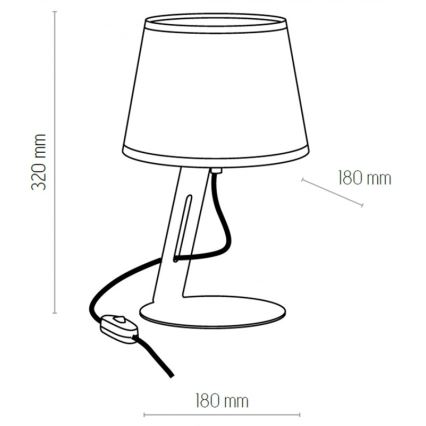 Tafel Lamp GRACIA 1xE27/60W/230V zwart