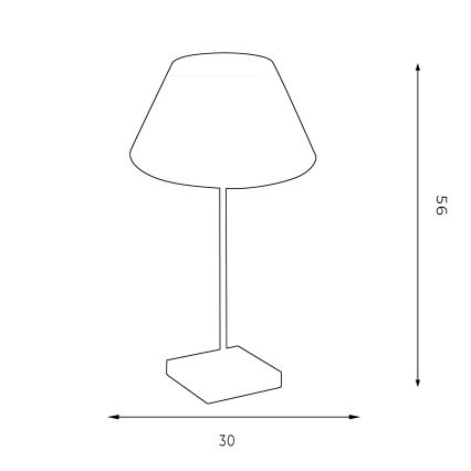 Tafel Lamp met USB verbinding 1xE27/60W/230V zwart