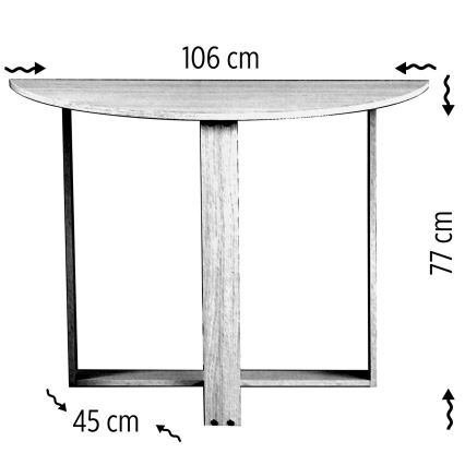 Tafel MIDDLE 77x106 cm wit