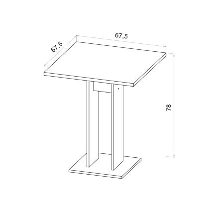 Tafel STRAPO 68x68 cm Sonoma eiken