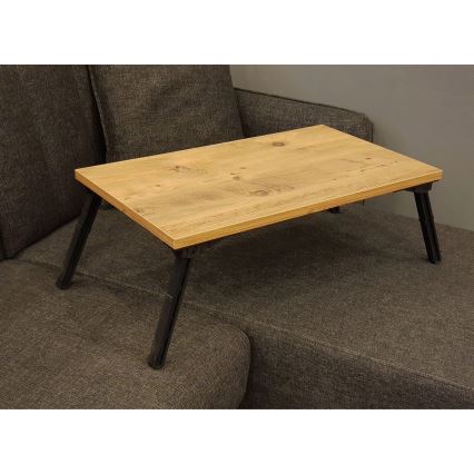 Tafel voor op Bed GUSTO 24,5x60 cm beige/zwart