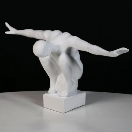 Tafeldecoratie 19,5x16x38,5 cm hars/wit