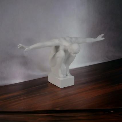 Tafeldecoratie 19,5x16x38,5 cm hars/wit