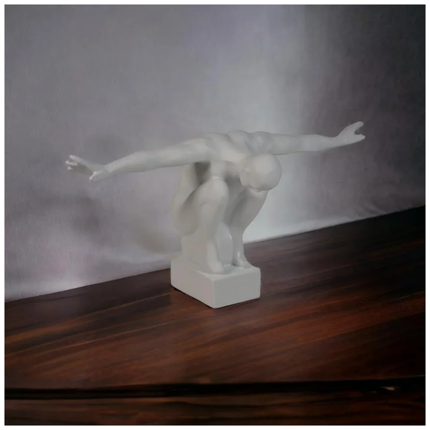 Tafeldecoratie 19,5x16x38,5 cm hars/wit